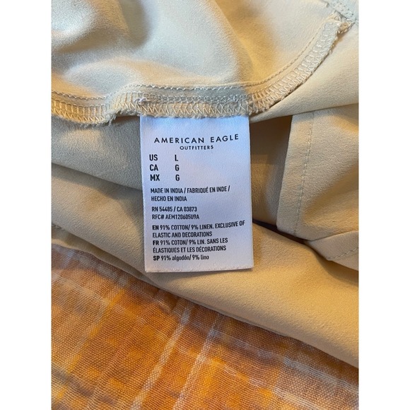 American Eagle Plaid Dress Large Sleeveless Smocked Casual Sundress - Picture 5 of 5